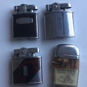 Vintage Silver and Brown Lighters Set